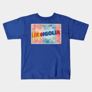 Mongolia Vintage style retro souvenir Kids T-Shirt